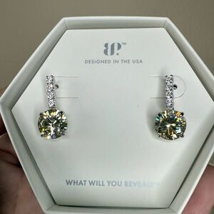 Brilliant Earth Silver and Gold Crystal Earrings .925 solid sterling silver